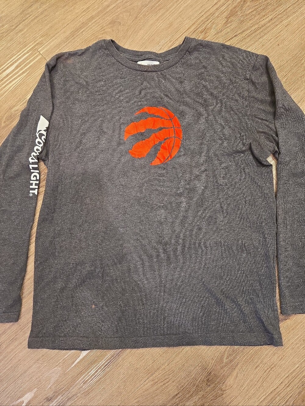 Coors Light Gray Long Sleeve Toronto Raptors Tee NBA